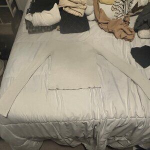 “if you” white long-sleeve crop top